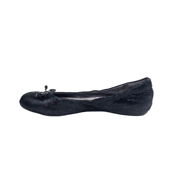 Softwalk Women's Ballet Style Flats Snake-Like Embossed Upper Shoes Black Size 8 - Picture 5 of 8